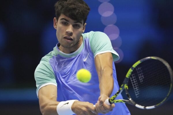 Alcaraz given Ruud awakening with defeat in ATP Finals opener